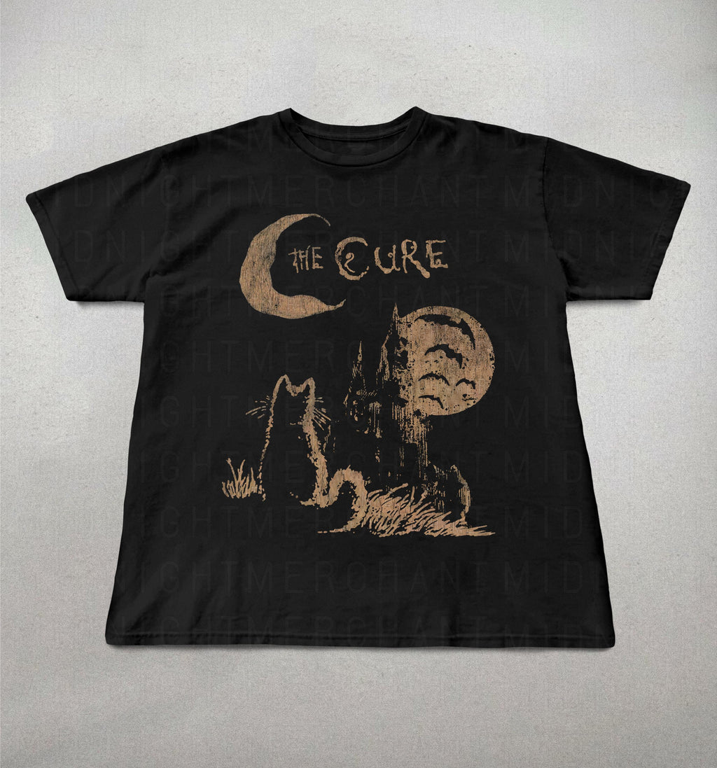 Cure Cat Tee 90s Alt Indie Rock Music Cat Lover Cure Fan Band Tee Cure (1)
