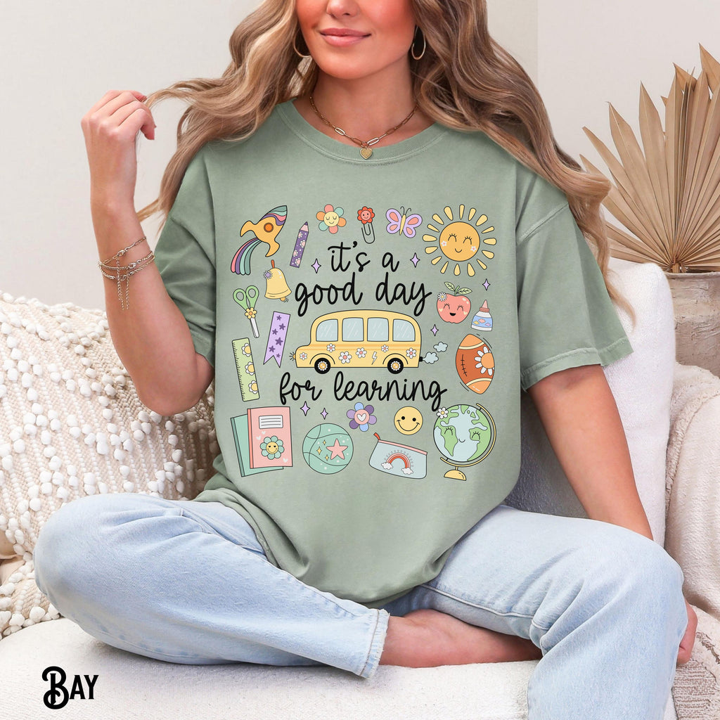 Teacher Teach Tee Comfort Colors Back School Supplies It'S Good Day Learning Doodle Teacher (1)