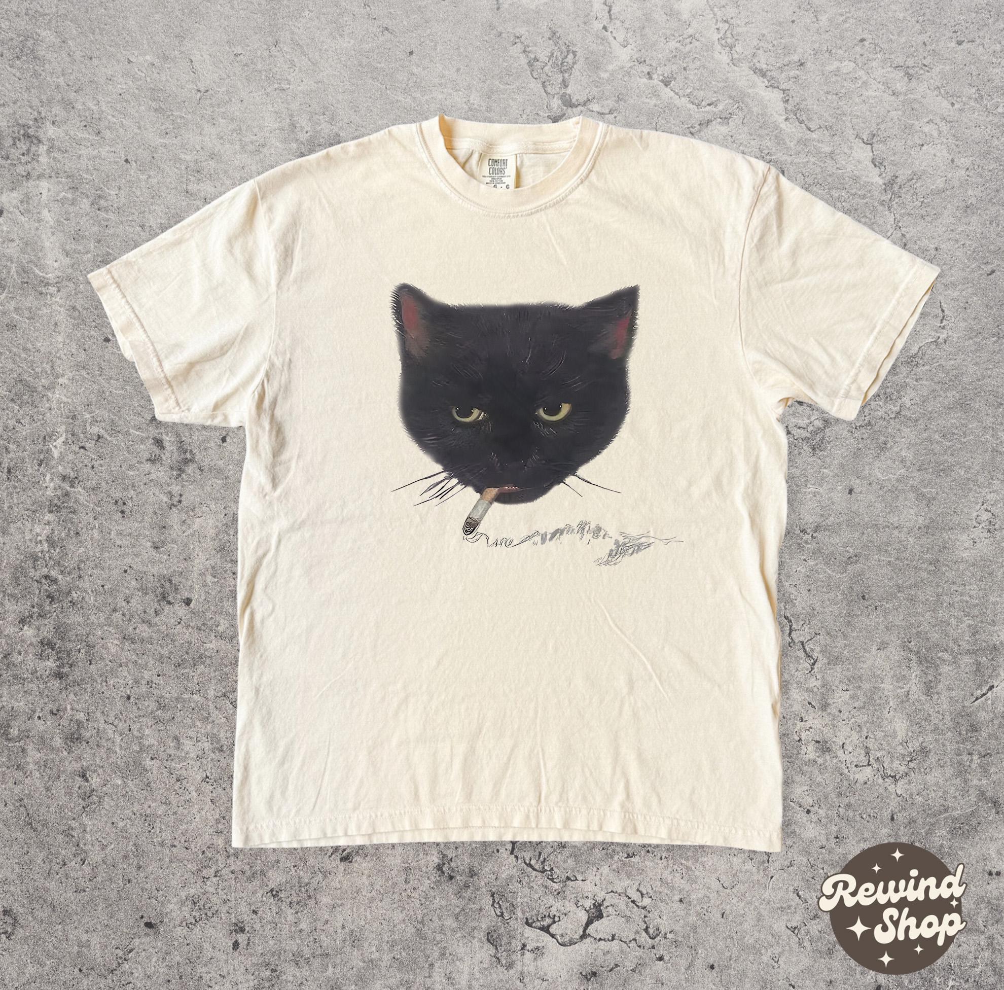 Black Cat Smoking Y2k Kitty Vintage Cat Comfort Colors Alt (1)