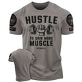 011. Hustle to Gain More Muscle Funny Motivational Workout Gym T-Shirt for Men Hoodie, Sweatshirt | RetroVerseTees.com