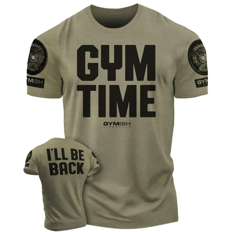 019. GYM TIME - I'll BE BACK Funny Motivational Workout Gym T-Shirt for Men Hoodie, Sweatshirt | RetroVerseTees.com