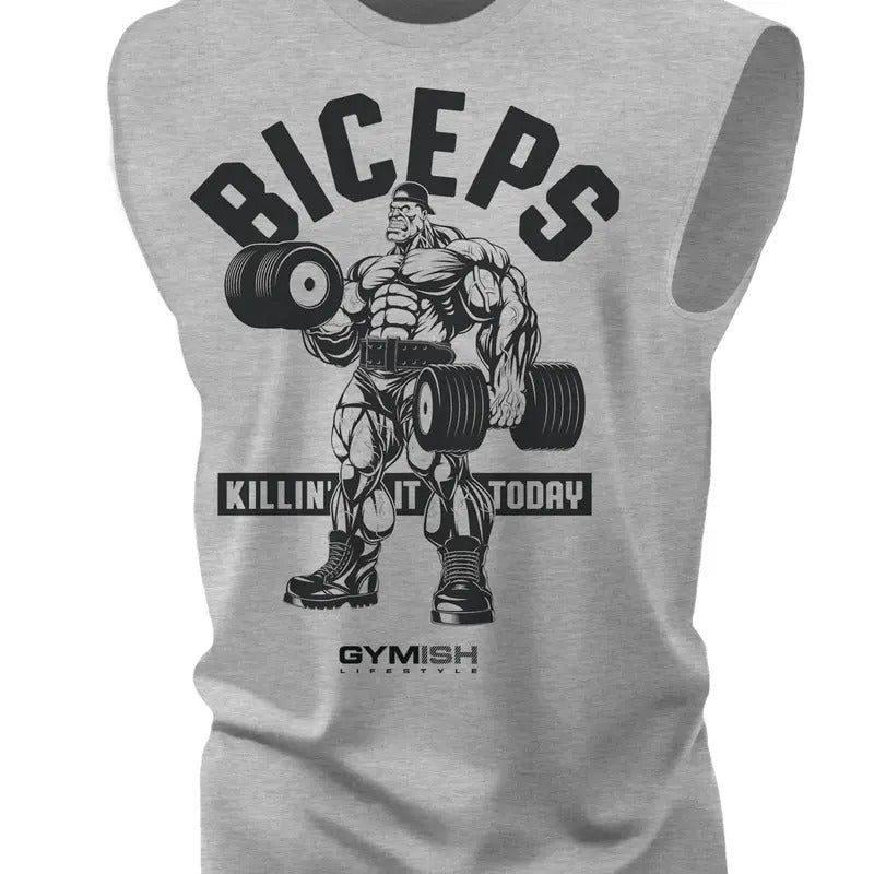 032. Biceps Killin' It Today Workout Muscle Tank Top for Men T-Shirts, Hoodie, Sweatshirt | RetroVerseTees.com