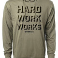 049. Hard Work Works Lightweight Workout Long Sleeve Hooded Gym T-shirt for Men Cotton Menswear Hoodie, Sweatshirt