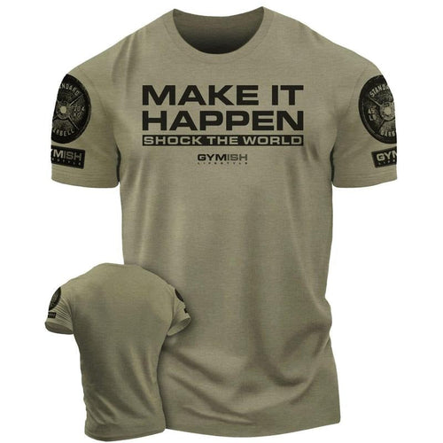 061. Shock The World Funny Workout Gym T-Shirt for Men Hoodie, Sweatshirt | RetroVerseTees.com