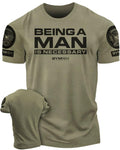 062. Being A Man is Necessary Funny Workout T-Shirt for Men Hoodie, Sweatshirt | RetroVerseTees.com