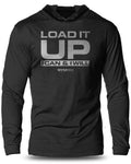 066. Load It Up Lightweight Workout Long Sleeve Hooded Gym T-shirt for Men Cotton Menswear Hoodie, Sweatshirt