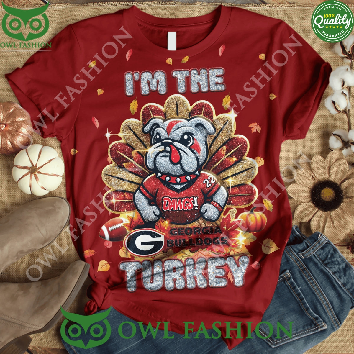 Georgia Bulldogs I’m The Turkey Dawgs Red 2D t Shirt