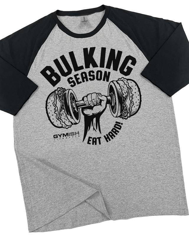 070. RAGLAN Bulking Season Funny Workout Gym T-Shirt for Men Hoodie, Sweatshirt | RetroVerseTees.com