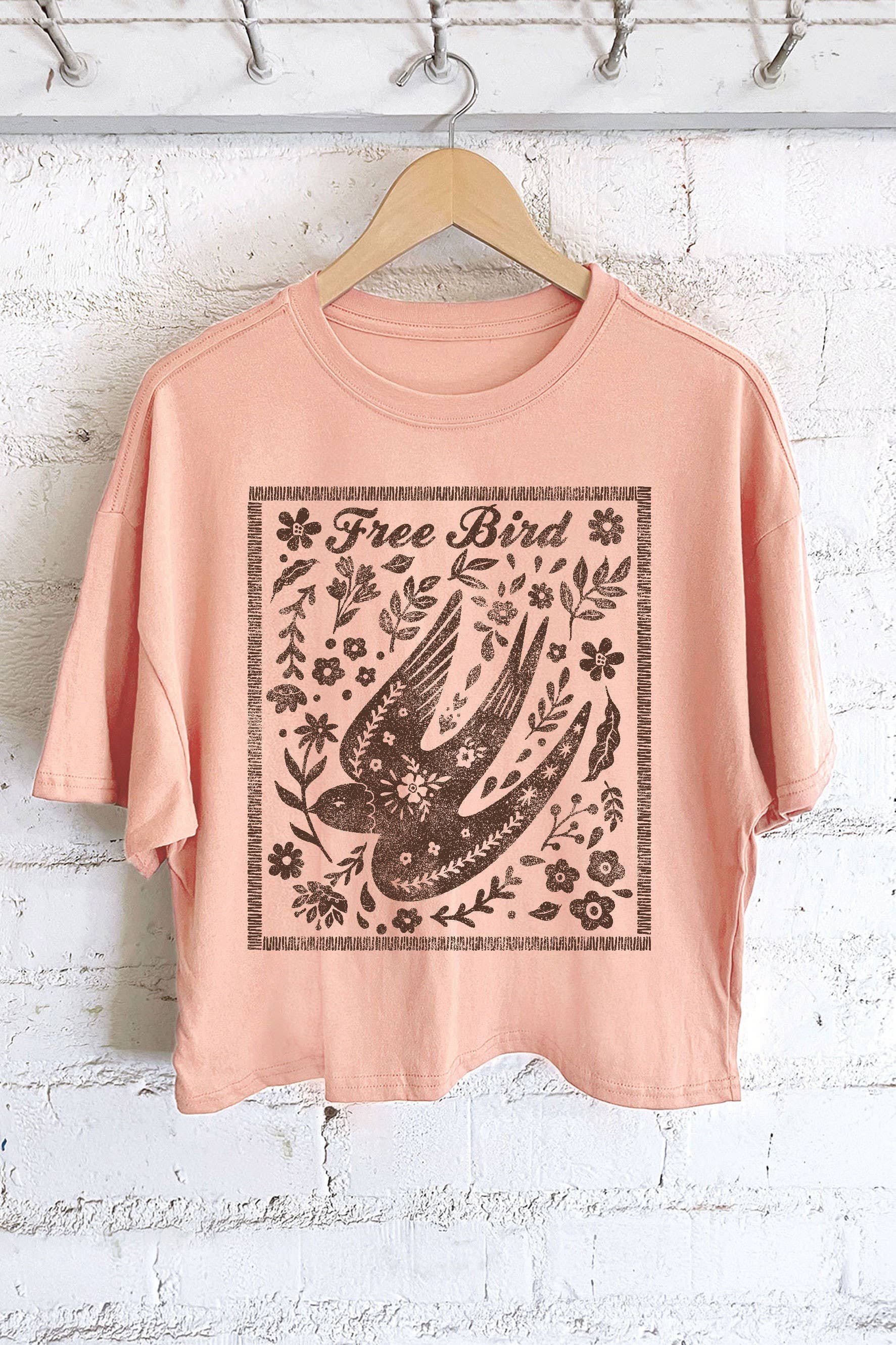 Free Bird Flower Peace Long Crop Top