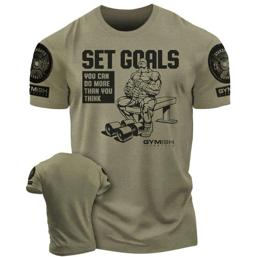 071. SET GOALS Funny Workout Gym T-Shirt for Men Hoodie, Sweatshirt | RetroVerseTees.com