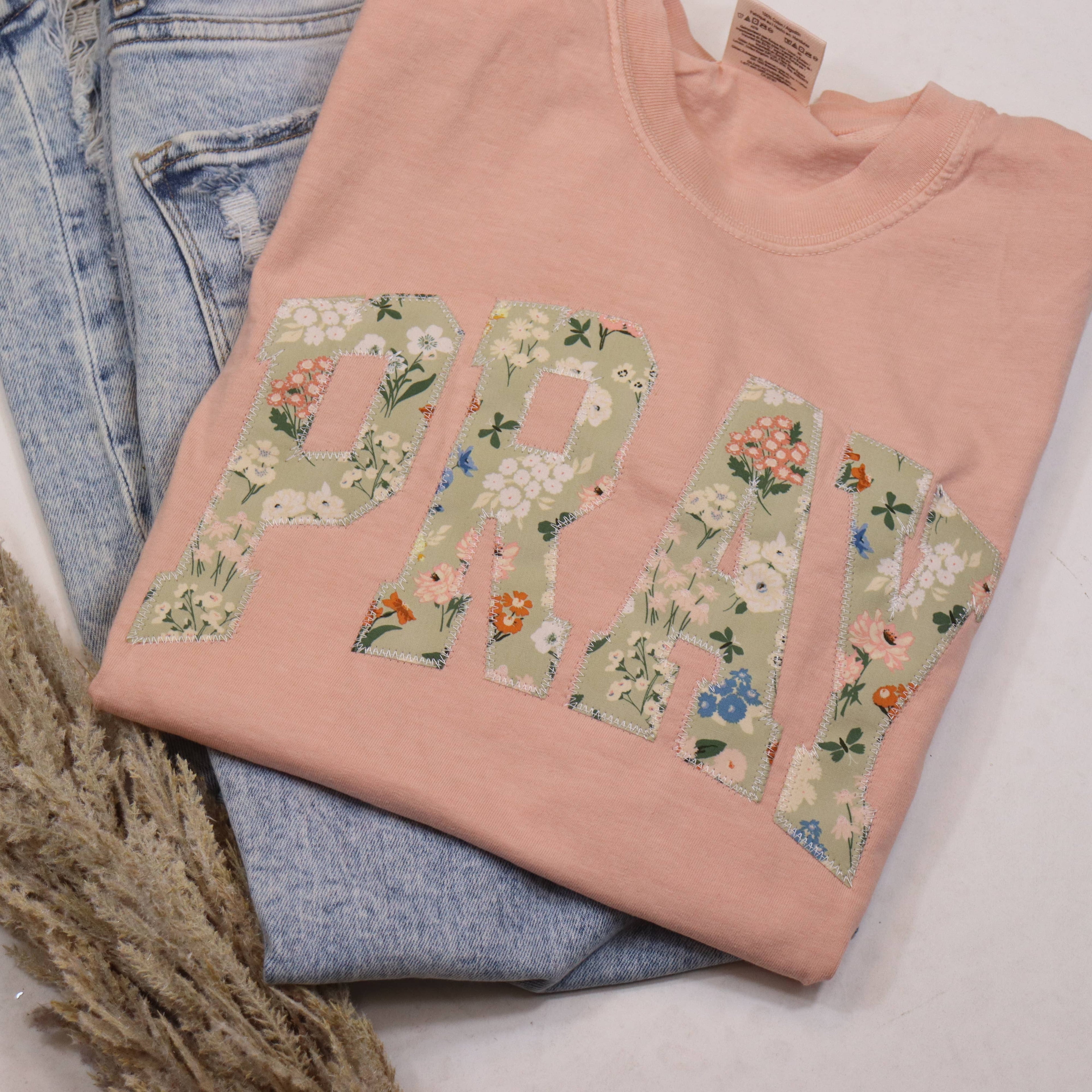 Peach Pray Christian Faith Short Sleeve T