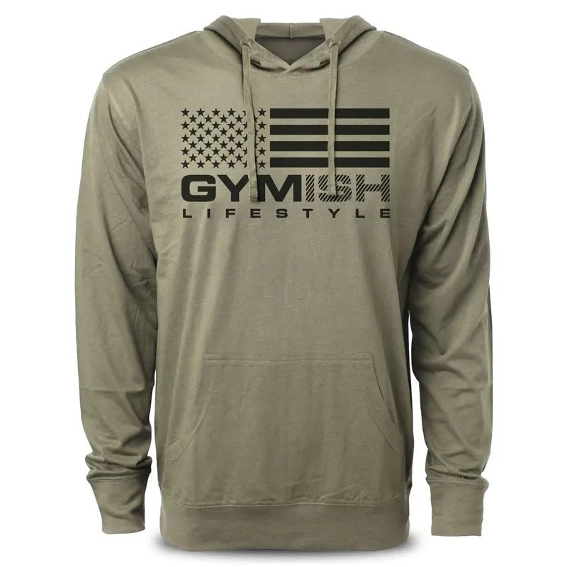074. Gymish Flag Funny Workout Hoodie for Men T-Shirts, Sweatshirt | RetroVerseTees.com