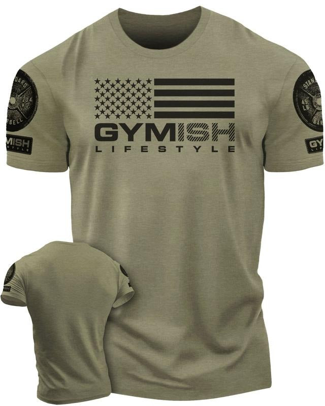 074. Gymish Flag Funny Workout Gym T-Shirt for Men Athletic Training Apparel Hoodie, Sweatshirt | RetroVerseTees.com