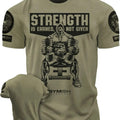 077. Strength Is Earned Not Given Funny Workout Gym T-Shirt for Men Hoodie, Sweatshirt | RetroVerseTees.com