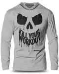 078. Kill Your Workout Lightweight Long Sleeve Hooded Gym T-shirt for Men Soft Cotton Menswear Hoodie, Sweatshirt