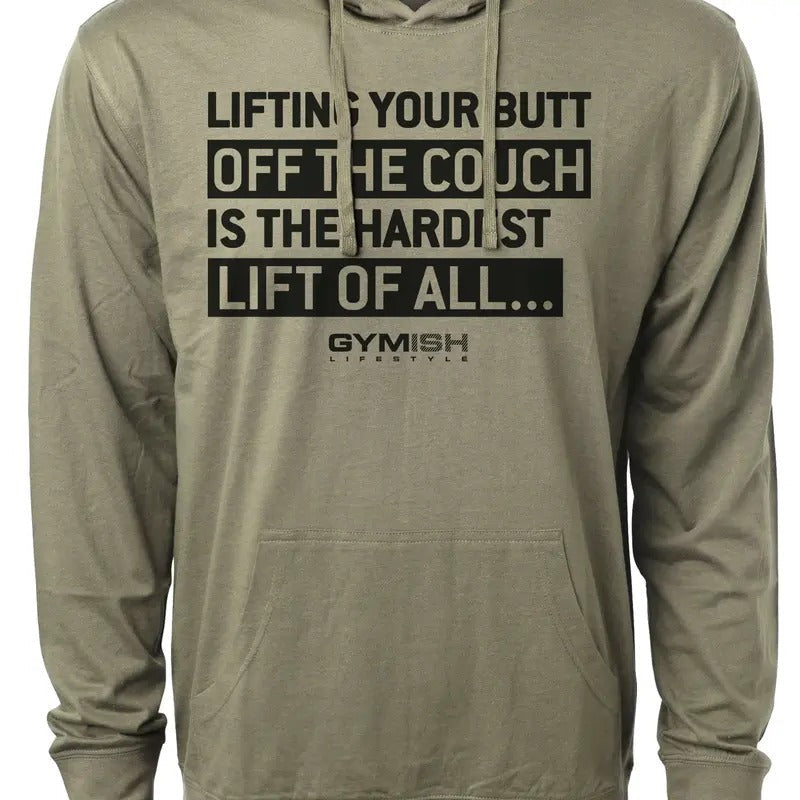 081. Hardest Lift Workout Gym Hoodie for Men Cotton Menswear T-Shirts, Sweatshirt | RetroVerseTees.com