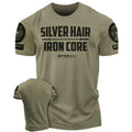 083. Silver Hair Iron Core Funny Workout Gym T-Shirts for Men Hoodie, Sweatshirt | RetroVerseTees.com