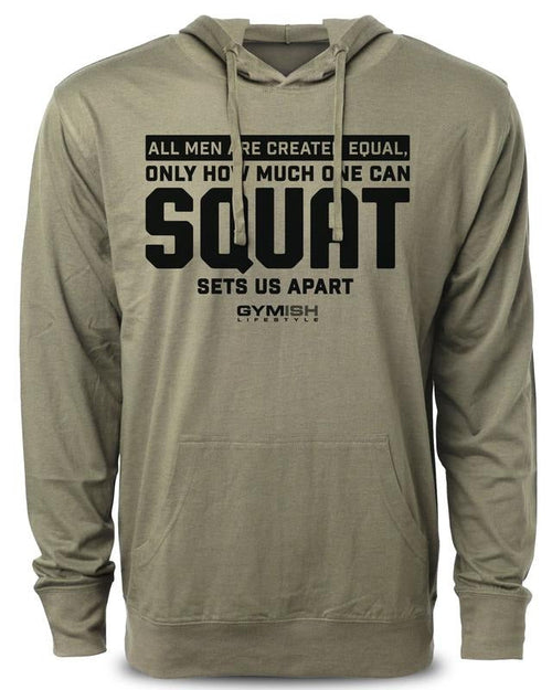 090. Created Equal Squat Funny Workout Gym Hoodie for Men Cotton Menswear T-Shirts, Sweatshirt | RetroVerseTees.com