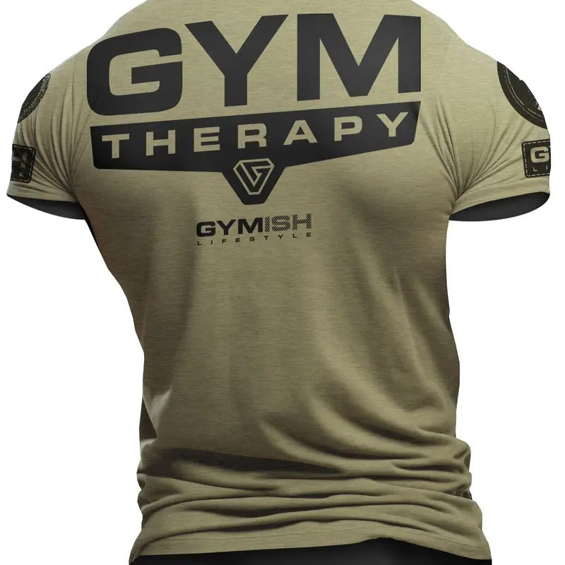 098. Gym Therapy Back Design Funny Workout Gym T-Shirt for Men Hoodie, Sweatshirt | RetroVerseTees.com