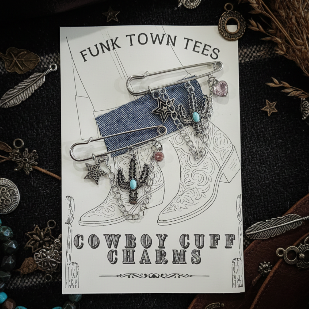 Boutique Bestseller Cowboy Cuff Charm Denim Cuff Holder Pins
