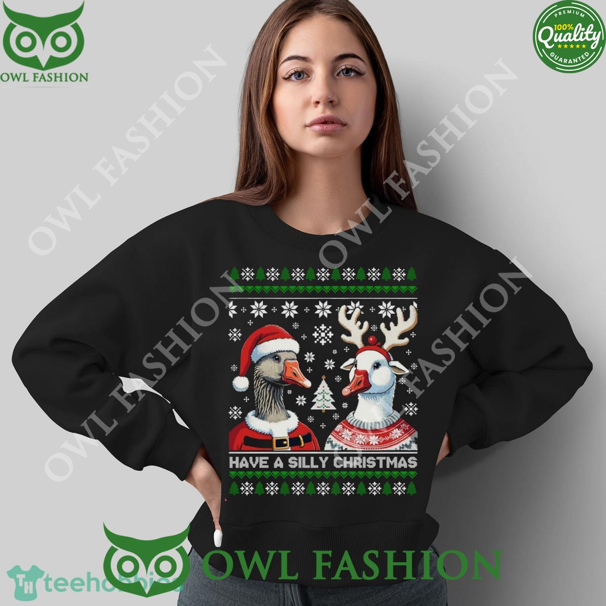 Silly Goose Have a silly Christmas Black Ugly Sweater