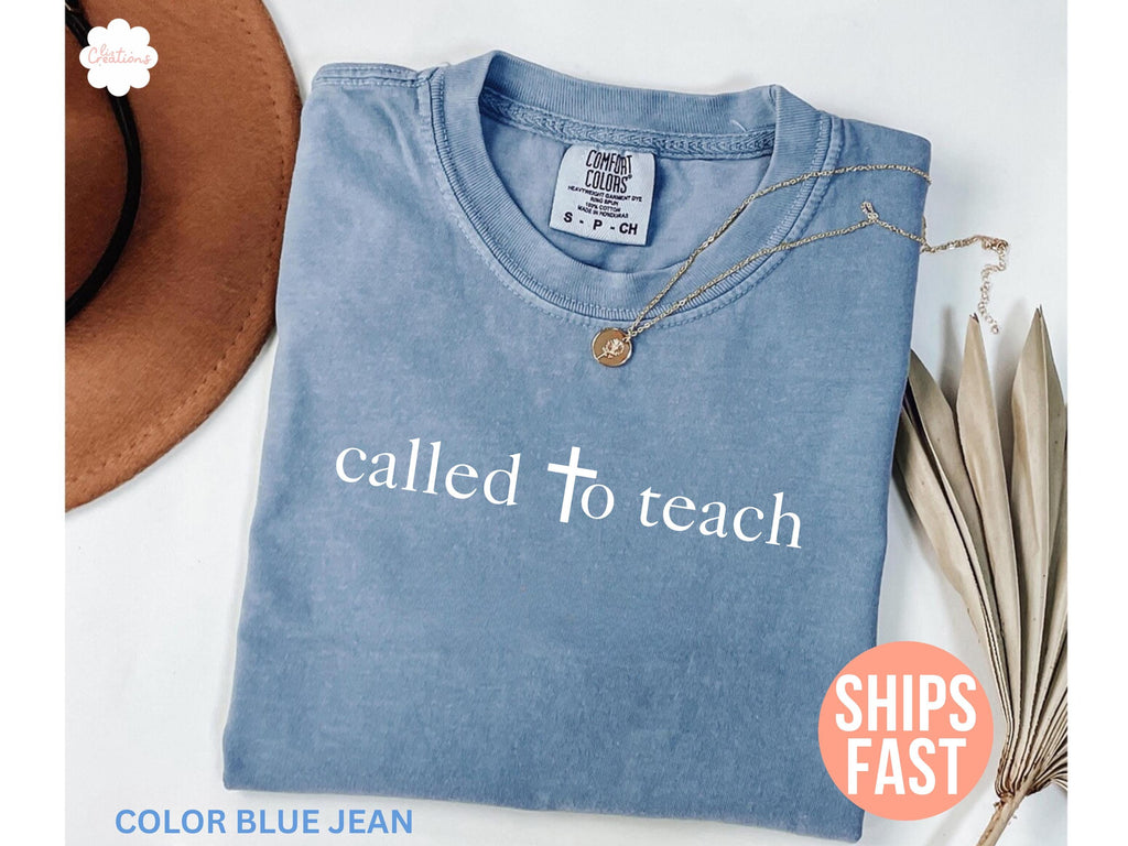 Comfort Colors Christian Teacher Teacher Appreciation Bible School Religious Christian School Minimalist Tee (2)