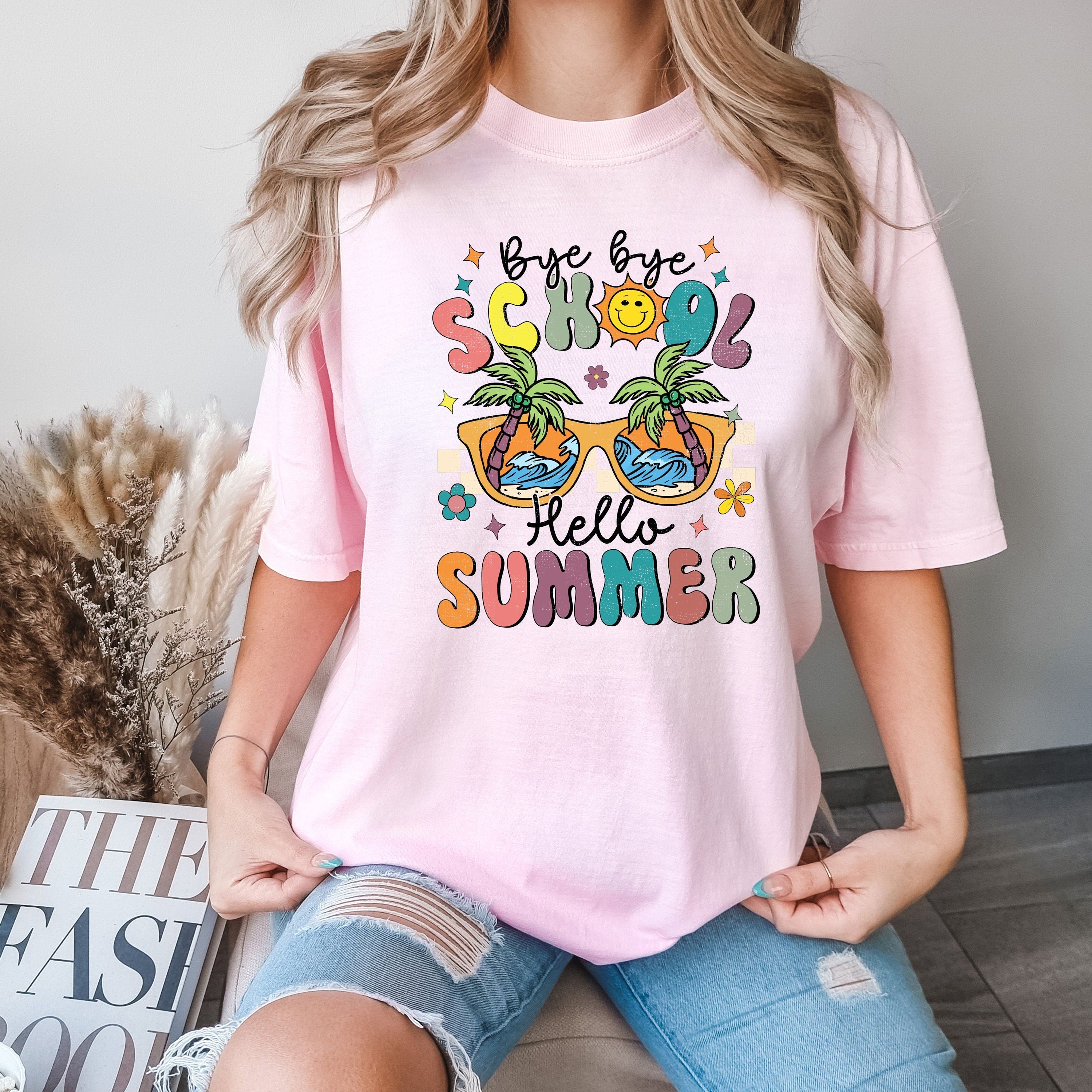 Comfort Colors Bye Bye School Hello Summer End School Teacher Teacher Last Day School Tee (2)