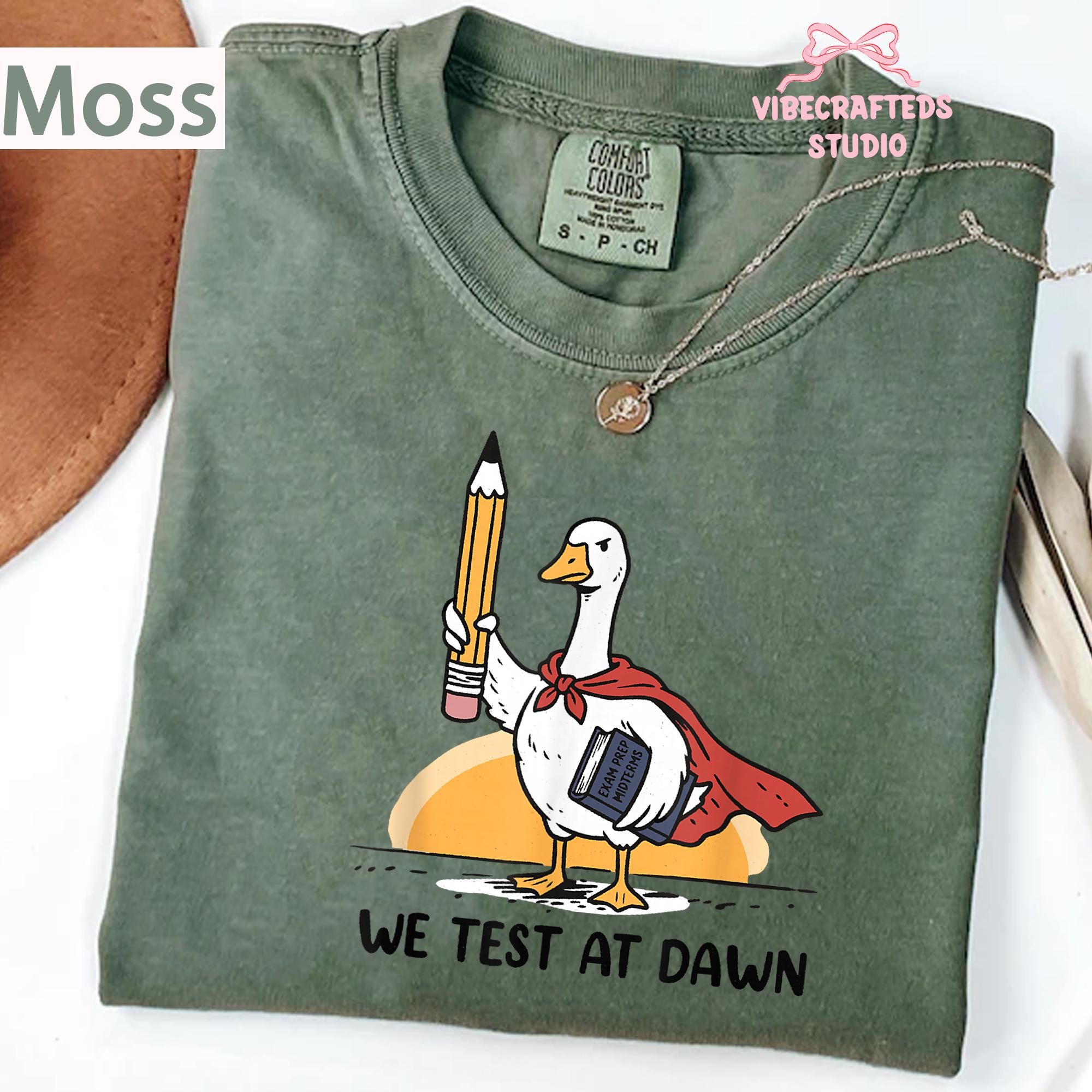 Test Dawn Teacher Goose Comfort Colors Test Day Teacher Teacher Humor Exam Day Goodbye School Tee (2)
