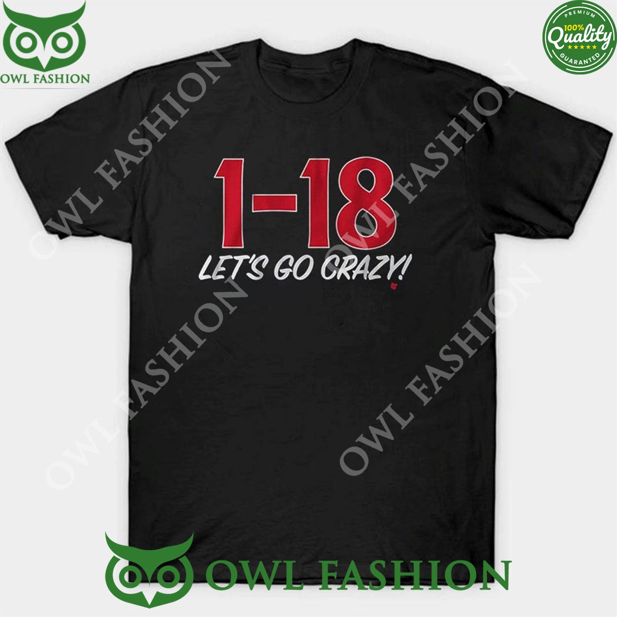 1-18 Let’s Go Crazy Black 2D t Shirt
