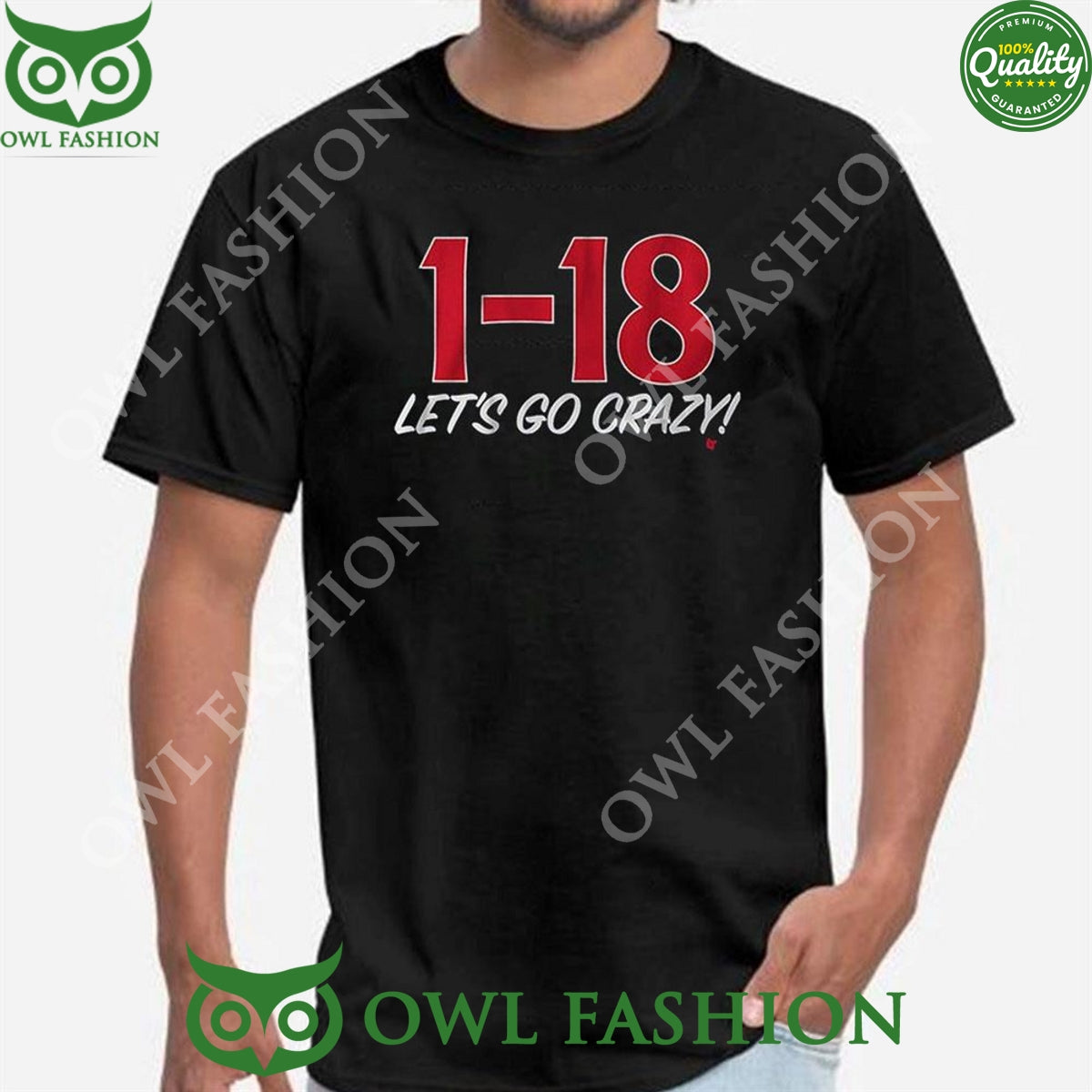 1-18 Let’s Go Crazy Black 2D t Shirt
