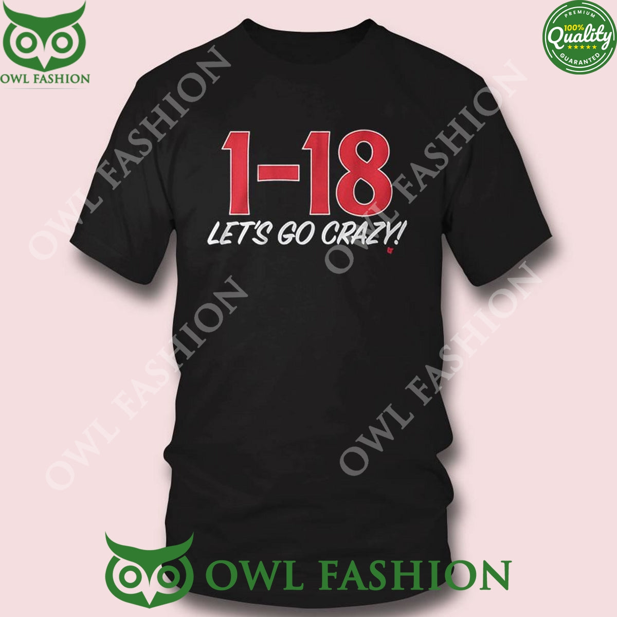 1-18 Let’s Go Crazy Black 2D t Shirt