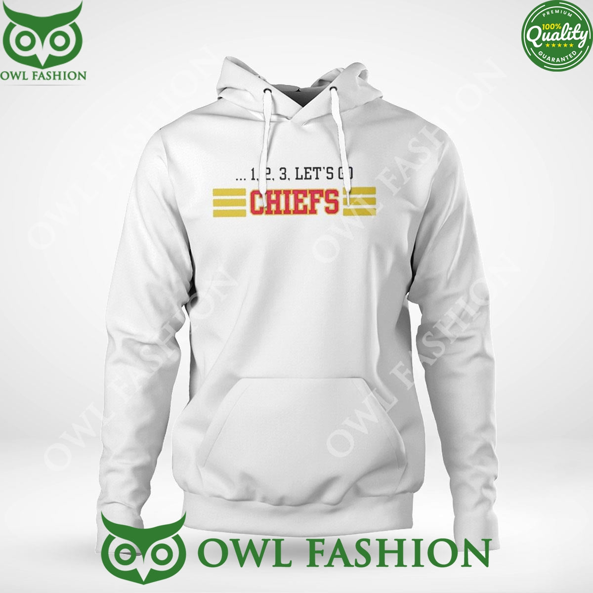 1 2 3 Let’s Go Chiefs White 2D t Shirt