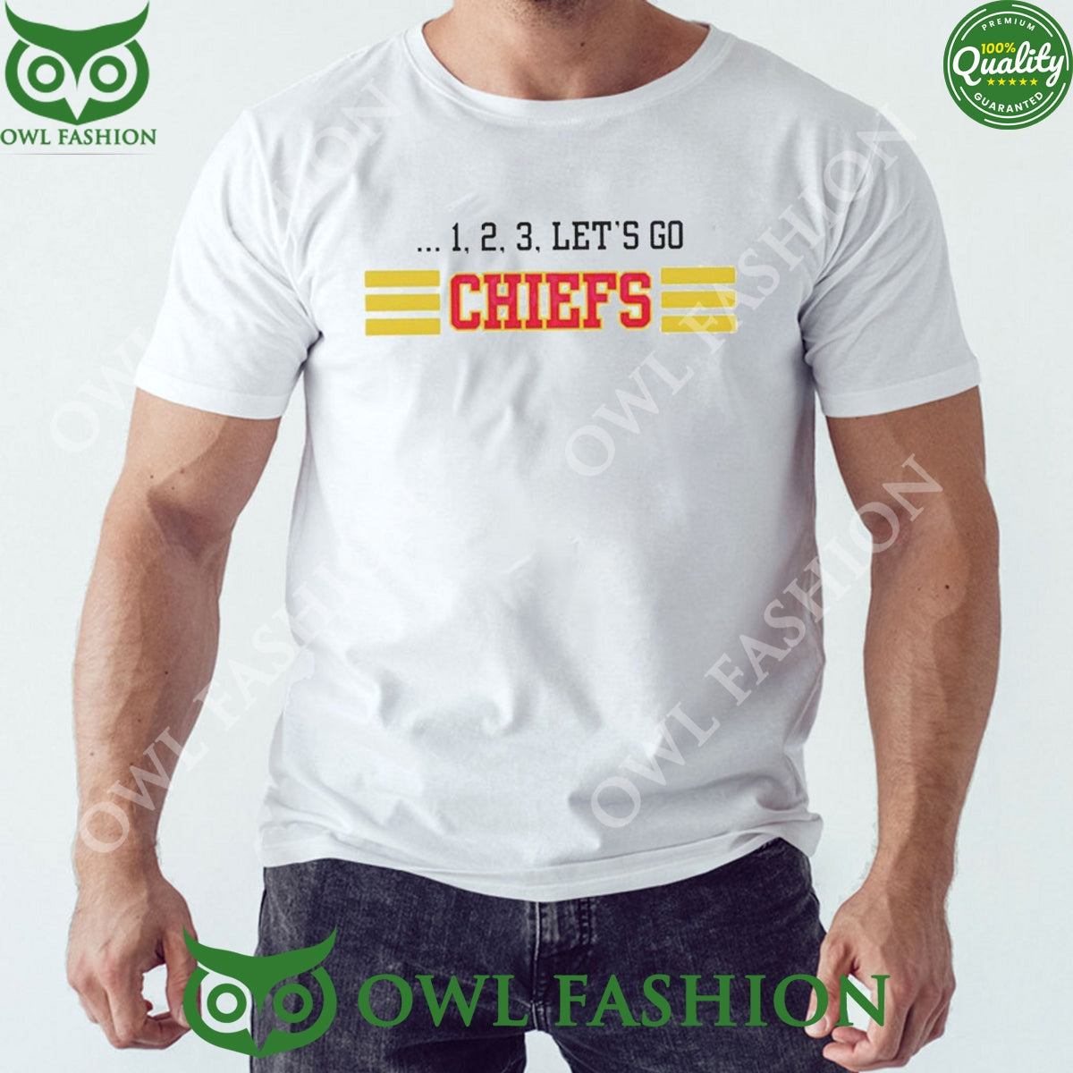 1 2 3 Let’s Go Chiefs White 2D t Shirt