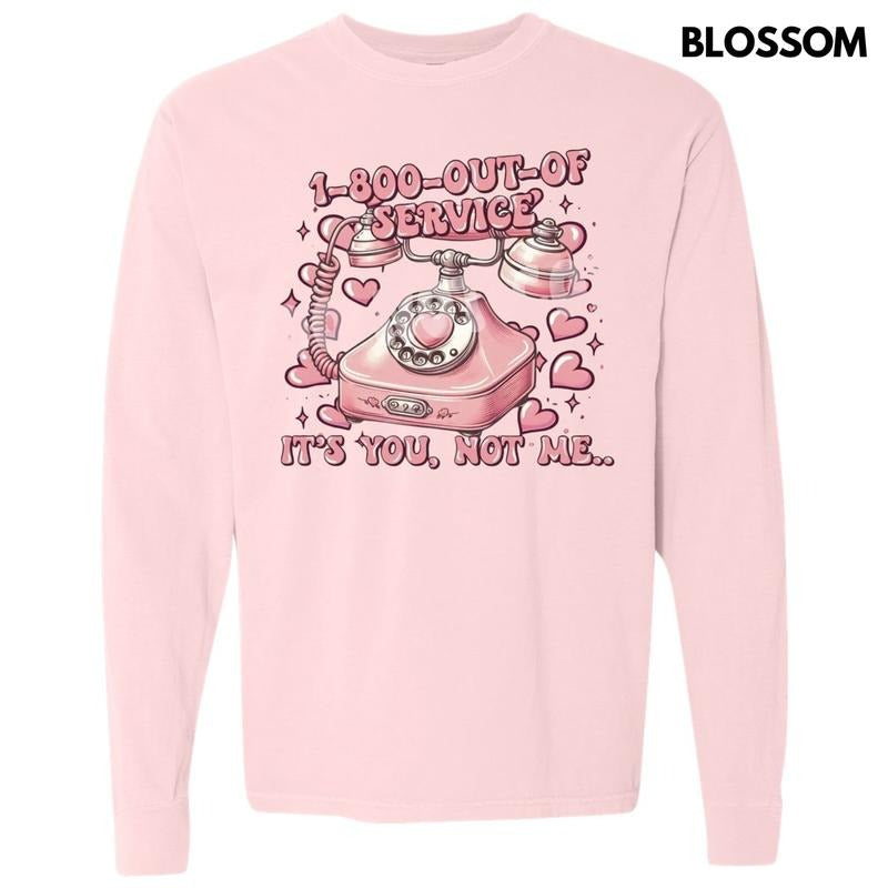 1-800-Out-Of-Service Long Sleeve Comfort Colors T-Shirt Hoodie, Sweatshirt | RetroVerseTees.com