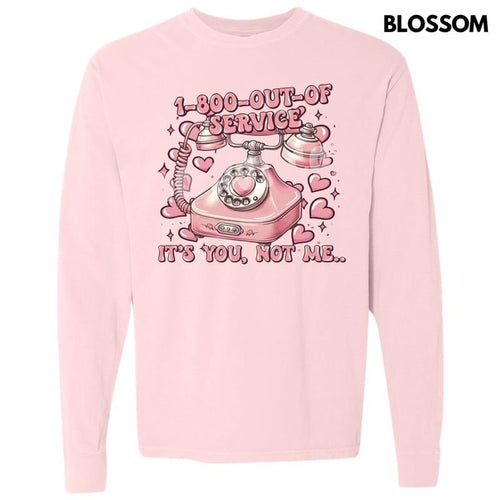 1-800-Out-Of-Service Long Sleeve Comfort Colors T-Shirt Hoodie, Sweatshirt | RetroVerseTees.com