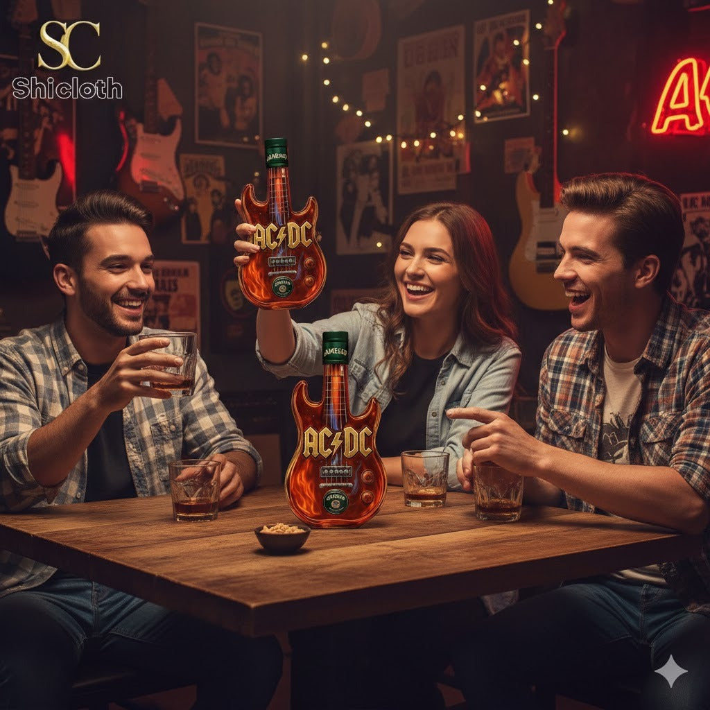 ACDC Guitar Crown Royal Whiskey Bottle