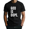 1 pc, 100% cotton T-shirt, Fashion Letters GOD Fitted Men's T-Shirt, Sweat-wicking and Freedom of Movement Made in USA...