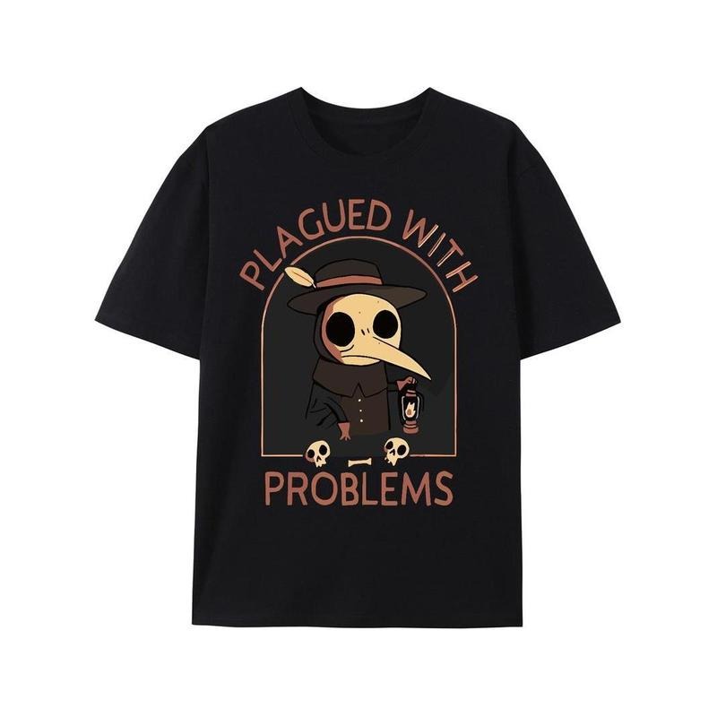 [100% Cotton] Crew Neck Cartoon And Letter Print Men's Fashionable Summer Short Sleeve Sports T-shirt Hoodie, Sweatshirt
