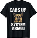 [100% Cotton] German Shepherd Shirt Ears Up System Armed Shirt Funny Gifts T-Shirt Hoodie, Sweatshirt | RetroVerseTees.com