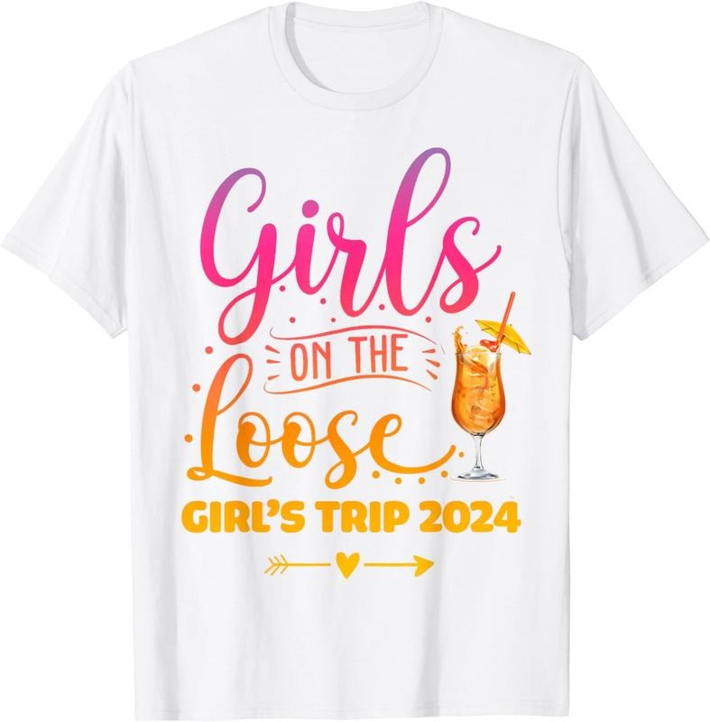 [100% Cotton] Girls On The Loose, Tie Dye Girls Weekend Trip 2024 T-Shirt Hoodie, Sweatshirt | RetroVerseTees.com