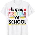 [100% Cotton] Happy First Day Of School Teachers Students Back To School T-Shirt Hoodie, Sweatshirt | RetroVerseTees.com
