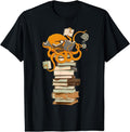 [100% Cotton] Reading Octopus, tea, coffee and books gift T-Shirt Black Hoodie, Sweatshirt | RetroVerseTees.com