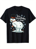 [100% Cotton] arting Snowman Make Snowflakes Christmas Winter Gift T-Shirt Hoodie, Sweatshirt | RetroVerseTees.com