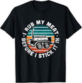 100% Cotton BBQ Dad Offset Smoker Pit Accessory I Rub My Meat Funny text T-Shirt Hoodie, Sweatshirt | RetroVerseTees.com