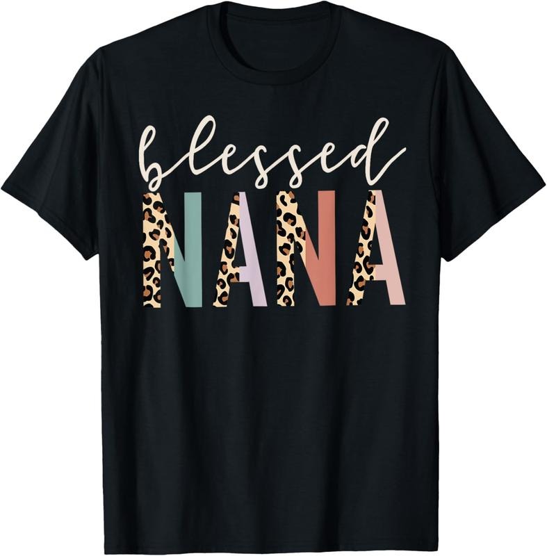 100% Cotton Blessed Nana Cute Leopard Print T-Shirt Hoodie, Sweatshirt | RetroVerseTees.com