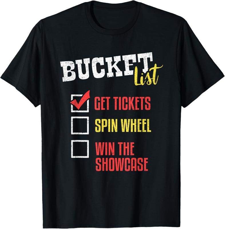 100% Cotton Bucket List Get Tickets Spin The Wheel Win Game Show Gift T-Shirt Hoodie, Sweatshirt | RetroVerseTees.com