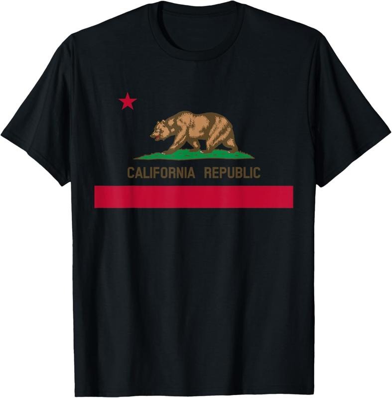 100% Cotton California Republic Flag Patriotic State Travel USA T-Shirt Hoodie, Sweatshirt | RetroVerseTees.com