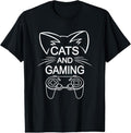 100% Cotton Cats And Gaming Funny Cat Lover Gaming Gift Gamer T-Shirt Hoodie, Sweatshirt | RetroVerseTees.com