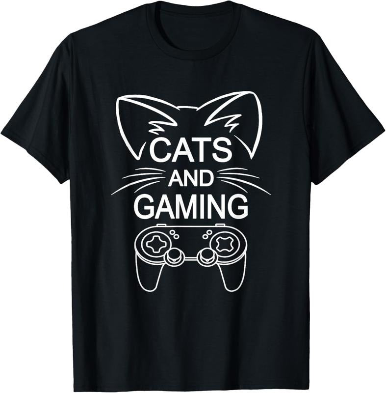 100% Cotton Cats And Gaming Funny Cat Lover Gaming Gift Gamer T-Shirt Hoodie, Sweatshirt | RetroVerseTees.com