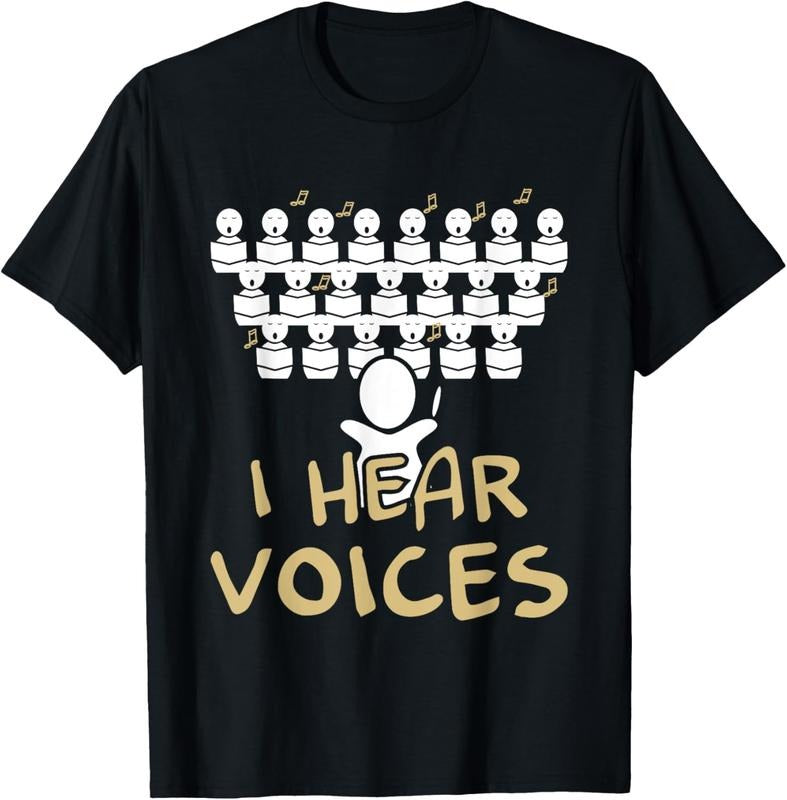 100% Cotton Choir Teacher Shirt I Hear Voices Funny Chorister Tee T-Shirt Hoodie, Sweatshirt | RetroVerseTees.com